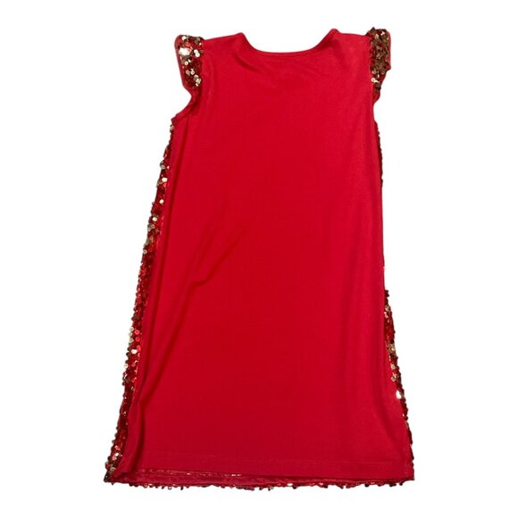 Size Medium 7/8 Wonder Nation Red and Gold Sparkly Sequin Holiday Dress - Picture 3 of 3